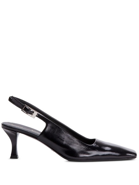  Proenza Schouler Slingback Leather Pumps - Black 