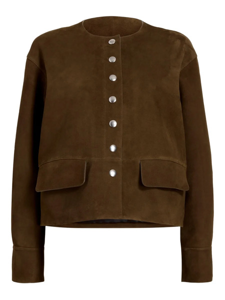  Proenza Schouler White Label Button-front Suede Jacket - Brown 