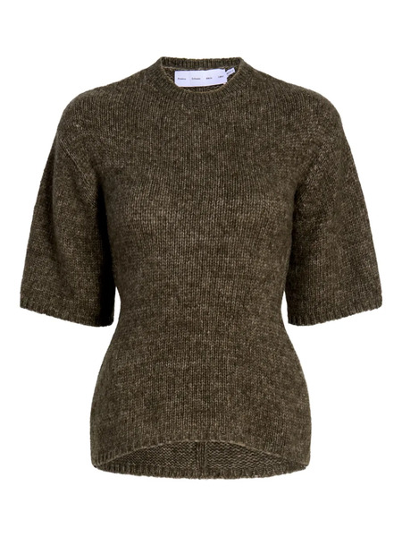  Proenza Schouler White Label Dana Short-sleeve Sweater - Brown 