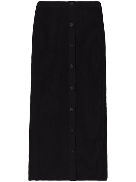  Proenza Schouler White Label Ribbed-knit Button-front Skirt - Black 
