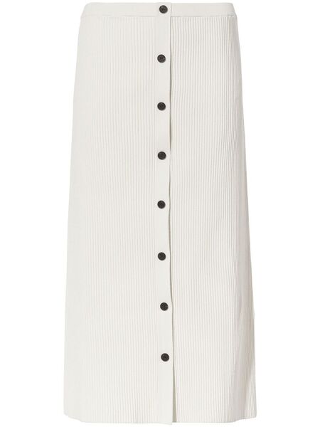  Proenza Schouler White Label Ribbed-knit Button-front Skirt - Neutrals 