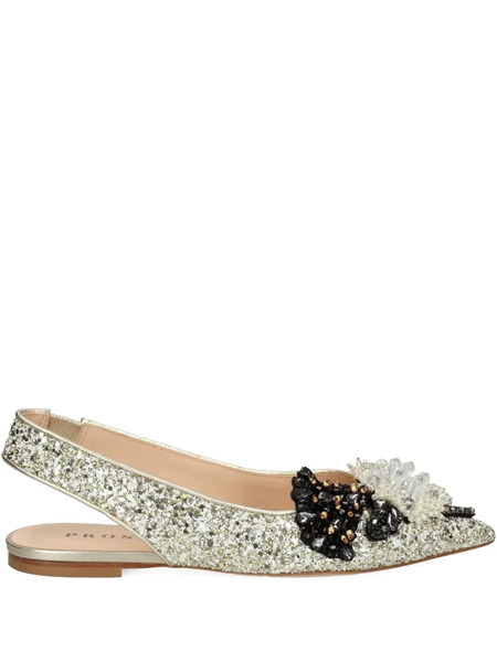  Prosperine Embellished-upper Slingback Flat Pumps - White 