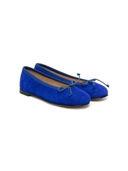  Prosperine Kids Bow-detail Suede Ballerinas - Blue 