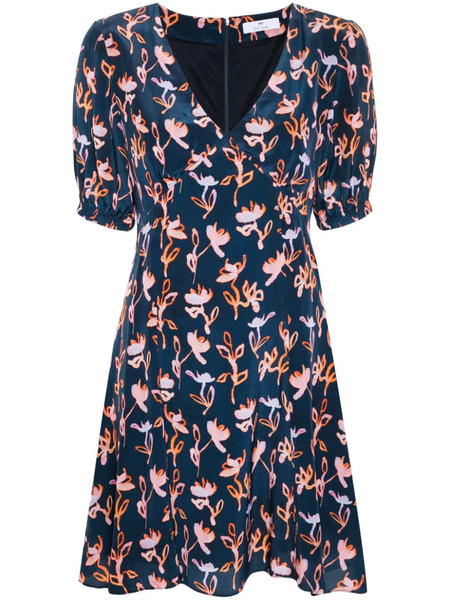  Ps Paul Smith Abstract-print Mini Dress - Blue 