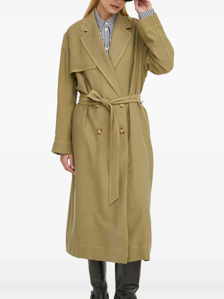  Ps Paul Smith Belted Stitching Coat - Green 