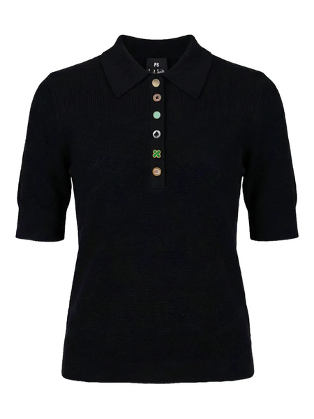  Ps Paul Smith Button Polo Shirt - Black 