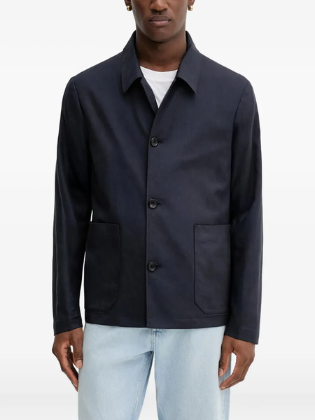  Ps Paul Smith Buttoned Patch-pocket Overshirt - Blue 