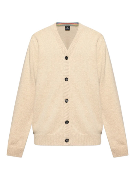  Ps Paul Smith Buttoned V-neck Cardigan - Neutrals 