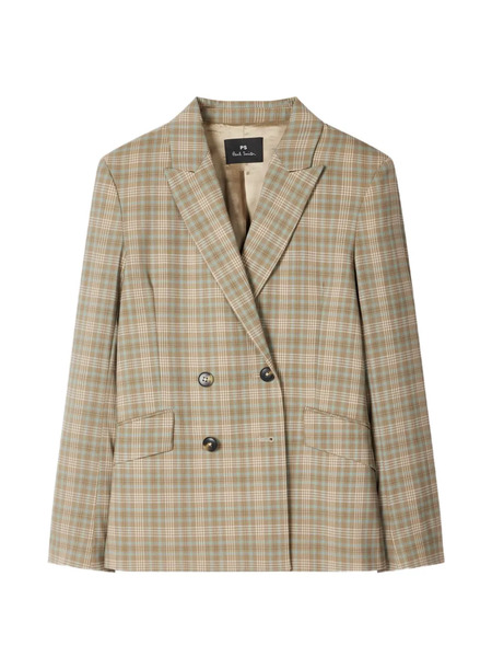  Ps Paul Smith Checked Double-breasted Blazer - Brown 
