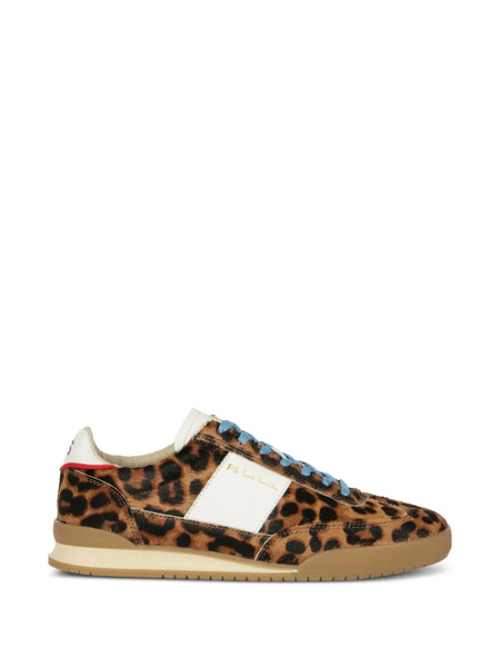  Ps Paul Smith Dover Leopard-print Stripe Sneakers - Brown 