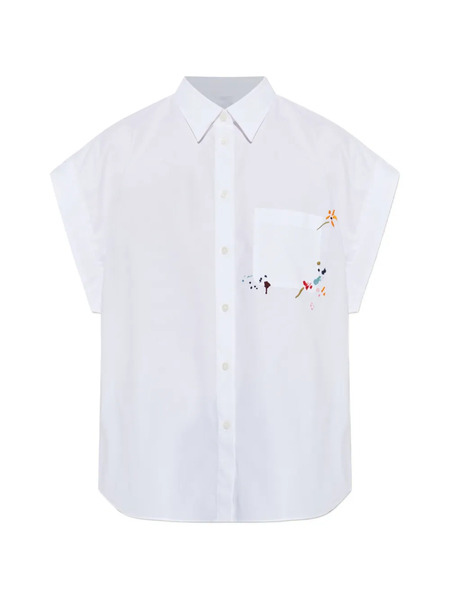  Ps Paul Smith Floral-embroidered Shirt - White 