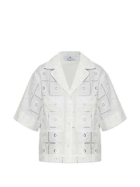  Ps Paul Smith Floral-embroidered Shirt - White 