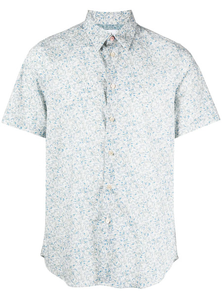  Ps Paul Smith Graphic-print Stretch-cotton Shirt - Blue 