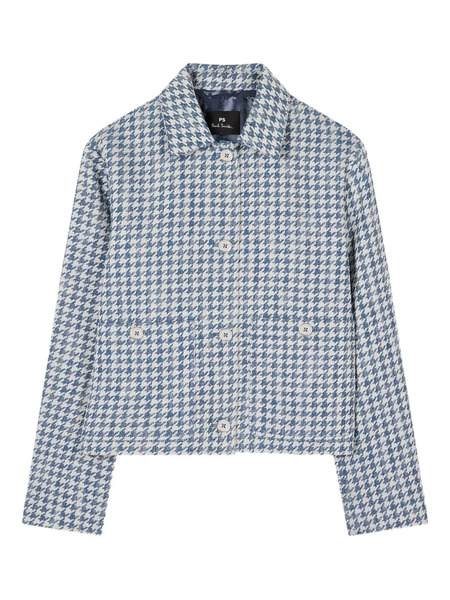  Ps Paul Smith Houndstooth-pattern Jacket - Blue 