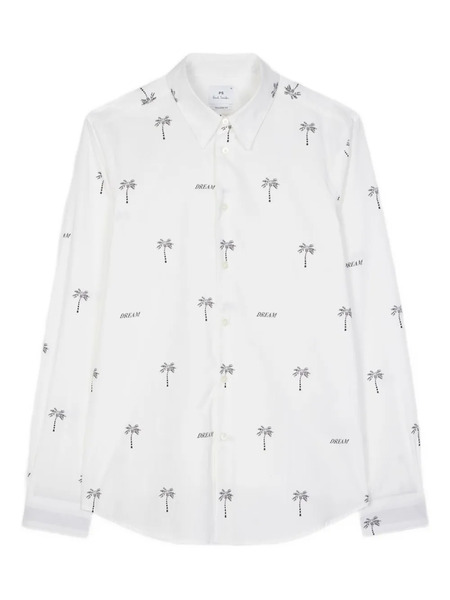  Ps Paul Smith Palm-tree Print Shirt - White 
