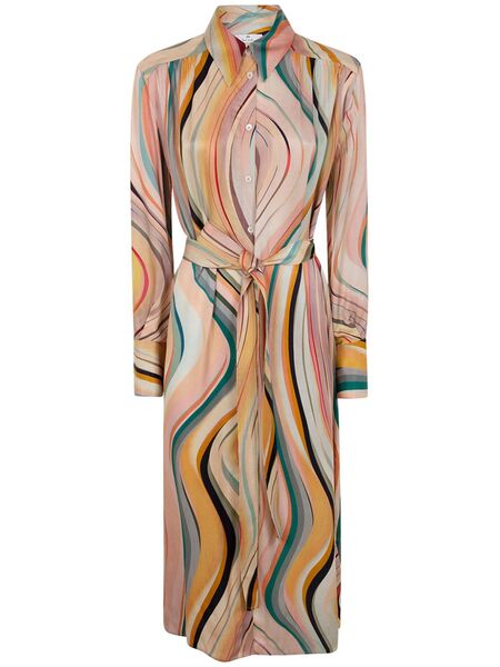  Ps Paul Smith Patterned Midi Dress - Neutrals 