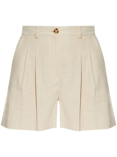  Ps Paul Smith Pleated High-rise Shorts - Neutrals 