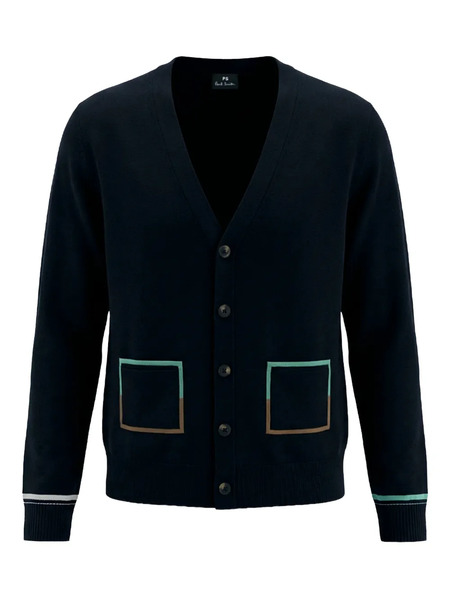  Ps Paul Smith Pocket V-neck Cardigan - Black 