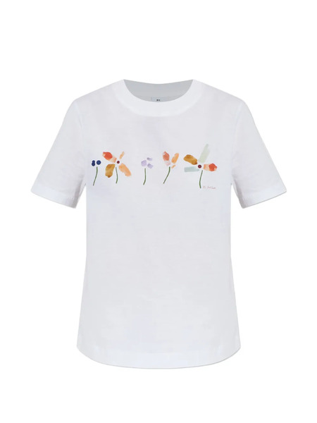  Ps Paul Smith Row Of Flowers T-shirt - White 