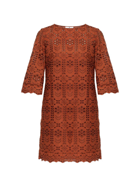  Ps Paul Smith Scalloped-trim Mini Dress - Orange 