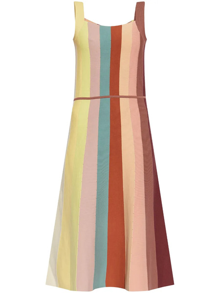  Ps Paul Smith Striped Midi Dress - Yellow 