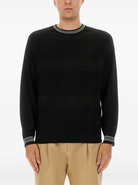  Ps Paul Smith Striped-trim Sweater - Black 