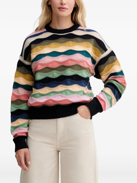  Ps Paul Smith Striped Wave Sweater - Black 