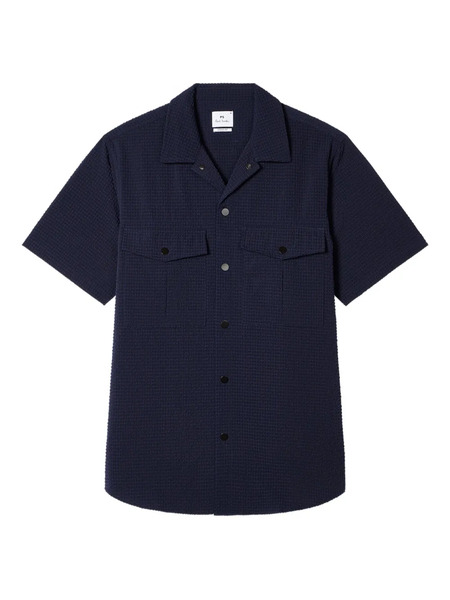  Ps Paul Smith Textured Pocket Shirt - Blue 