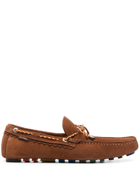  Ps Paul Smith Tie-fastening Suede Mocassins - Brown 