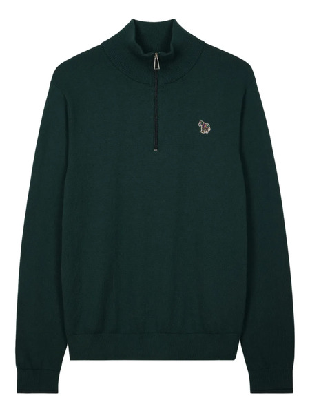  Ps Paul Smith Zebra-motif Zip-up Sweater - Green 