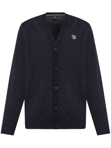  Ps Paul Smith Zebra-patch Cardigan - Blue 