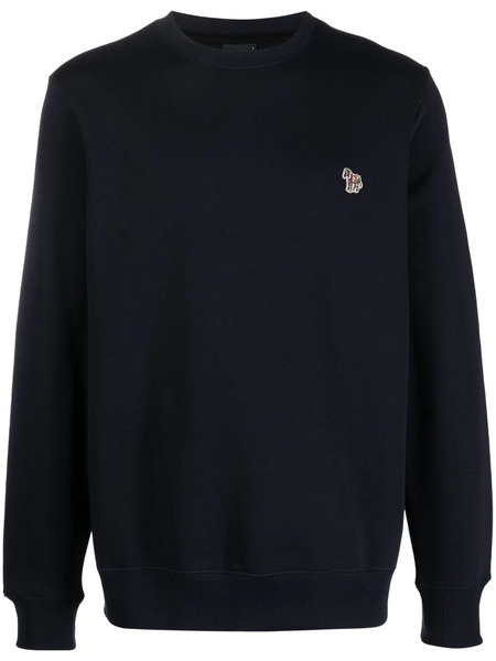  Ps Paul Smith Zebra-patch Organic Cotton Sweatshirt - Blue 
