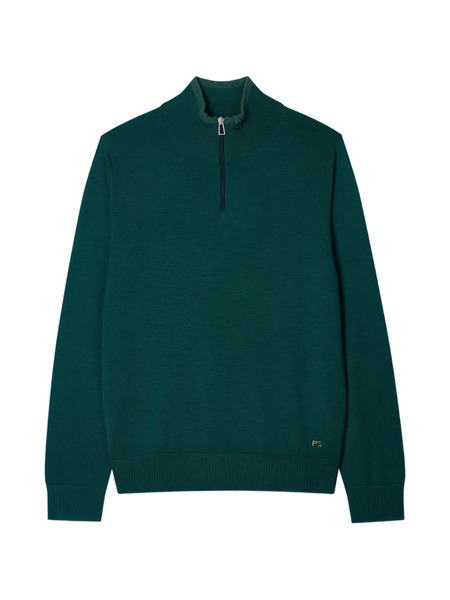  Ps Paul Smith Zip Mock-neck Jumper - Green 