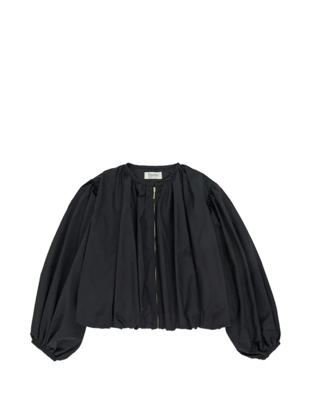  Psophia Balloon-sleeve Zip-up Bomber Jacket - Black 
