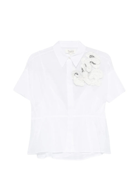  Psophia Floral-appliqué Shirt - White 