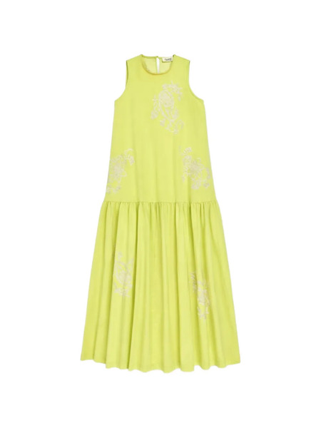  Psophia Floral-embroidered Midi Dress - Yellow 