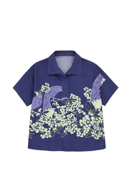  Psophia Floral-pattern Shirt - Blue 
