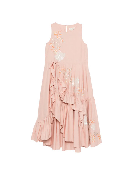  Psophia Floral Ruffled Midi Dress - Pink 