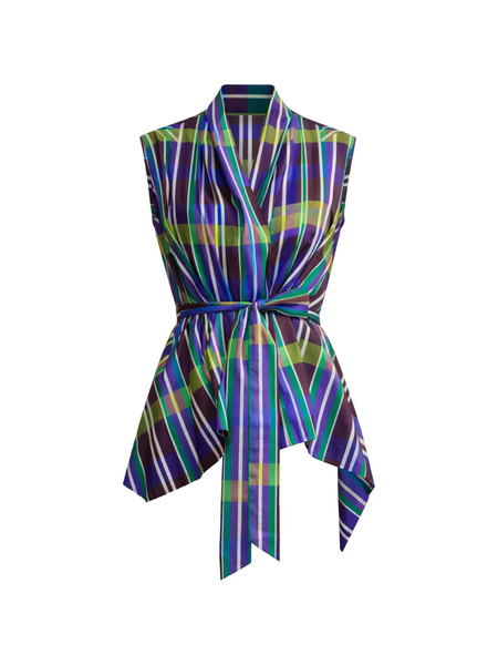  Psophia Retro Prism Wrap Top - Brown 