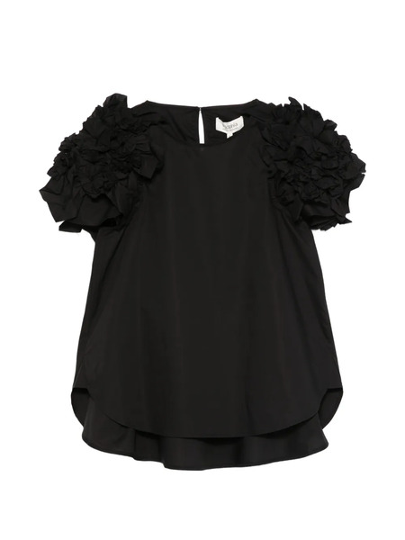  Psophia Ruffled Short-sleeve Top - Black 