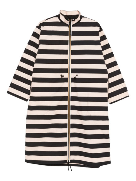  Psophia Striped Zip Parka Coat - Black 