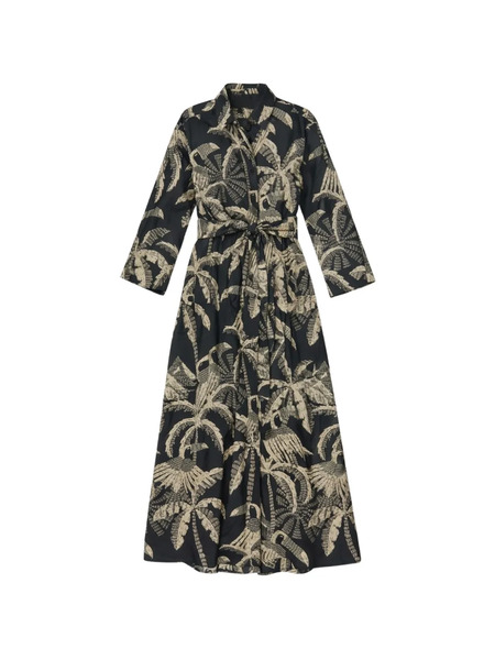  Psophia Tie-waist Floral Shirt - Black 