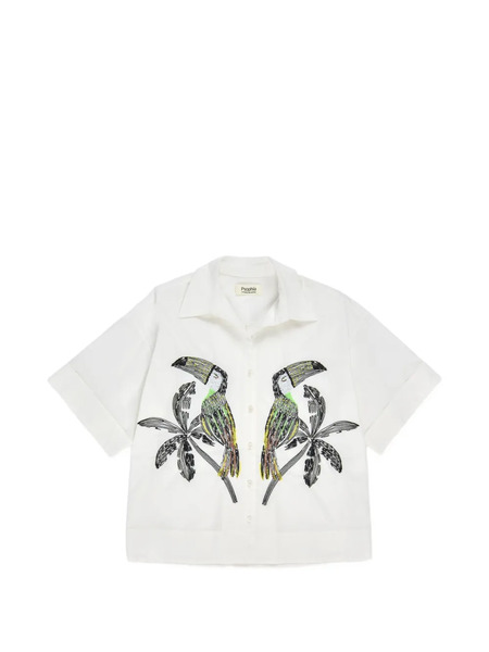  Psophia Toucan-print Cotton Shirt - White 