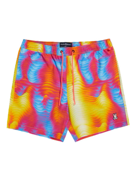  Psycho Bunny Montgomery Wave-print Swim Shorts - Red 