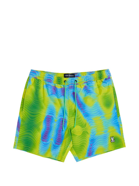  Psycho Bunny Printed Swim Shorts - Green 