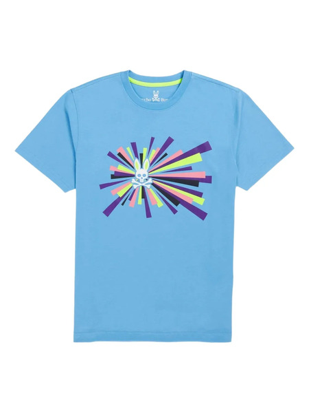  Psycho Bunny Shubert-print cornflower T-shirt - Blue 