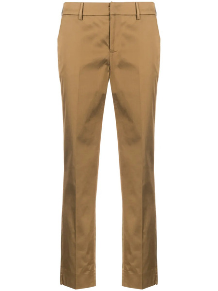 Pt Torino Cropped Slim-fit Trousers - Brown 