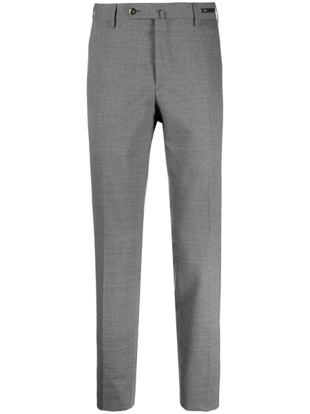  Pt Torino Logo-patch Tailored Suit Trousers - Grey 