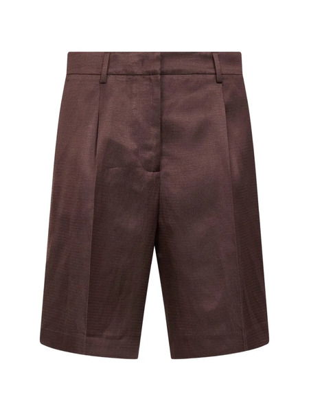  Pt Torino Pleated Shorts - Brown 