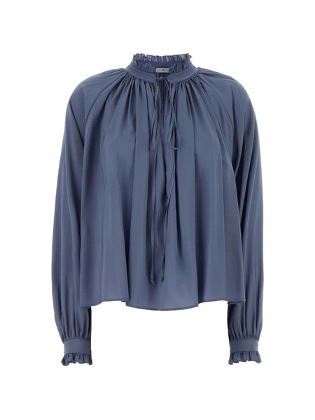  Pt Torino Ruffled Blouse - Blue 